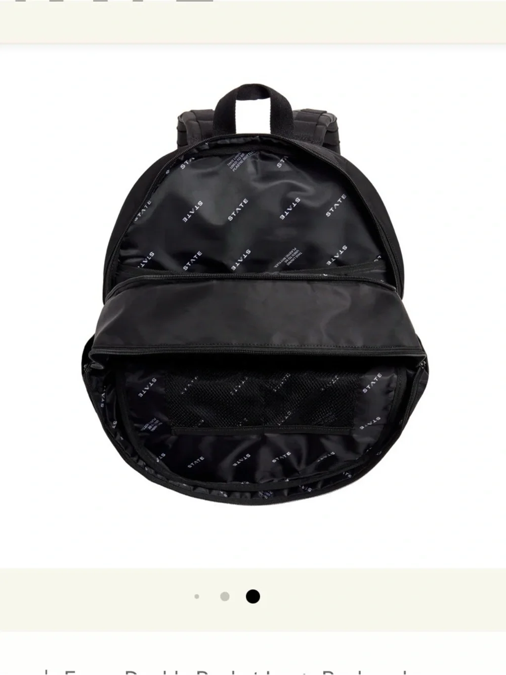 STATE Evans Double Pocket Large Backpack - Black NWT